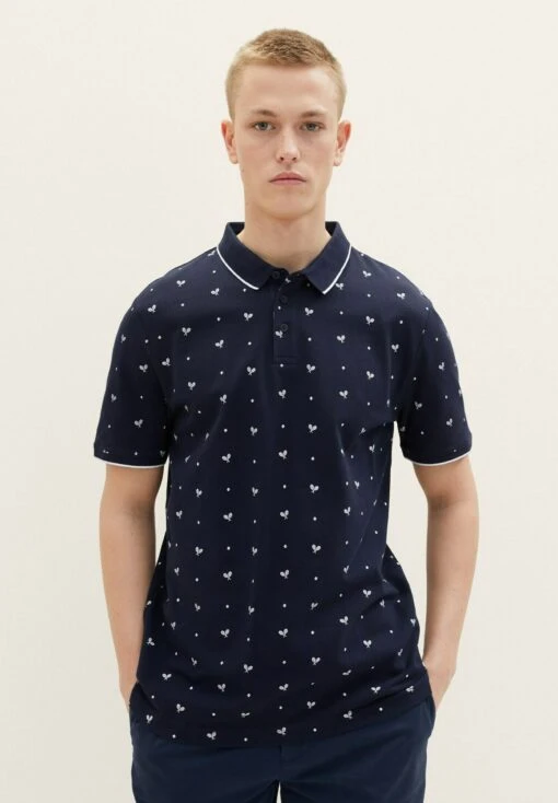 TOM TAILOR Denim Mit Print - Poloshirt - Navy White Tennis Print -Fashion Verkoop 097e403e1ab144f0a537d0850f381c4d