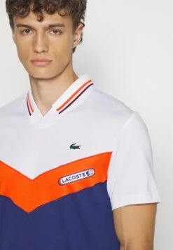 Lacoste Sport Tennis - T-Shirt Print - Blanc/Orange/Bordeaux/Bleu Marine -Fashion Verkoop 67262b790c114a63a31aa75654f7b04e